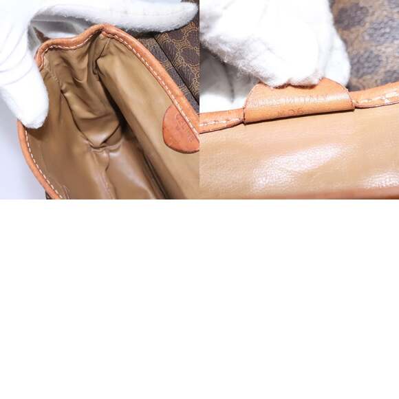 CELINE Macadam Canvas Shoulder Bag Pvc Leather Brown - Picture 12 of 12